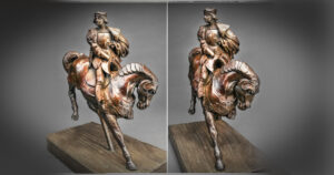 Leonardo Da Vinci Horse and Rider Bronze Sculpture Cast by American Fine Arts