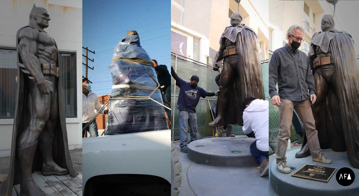 Batman Unveiled in Burbank, Cast, Finished and Installed by American Fine Arts