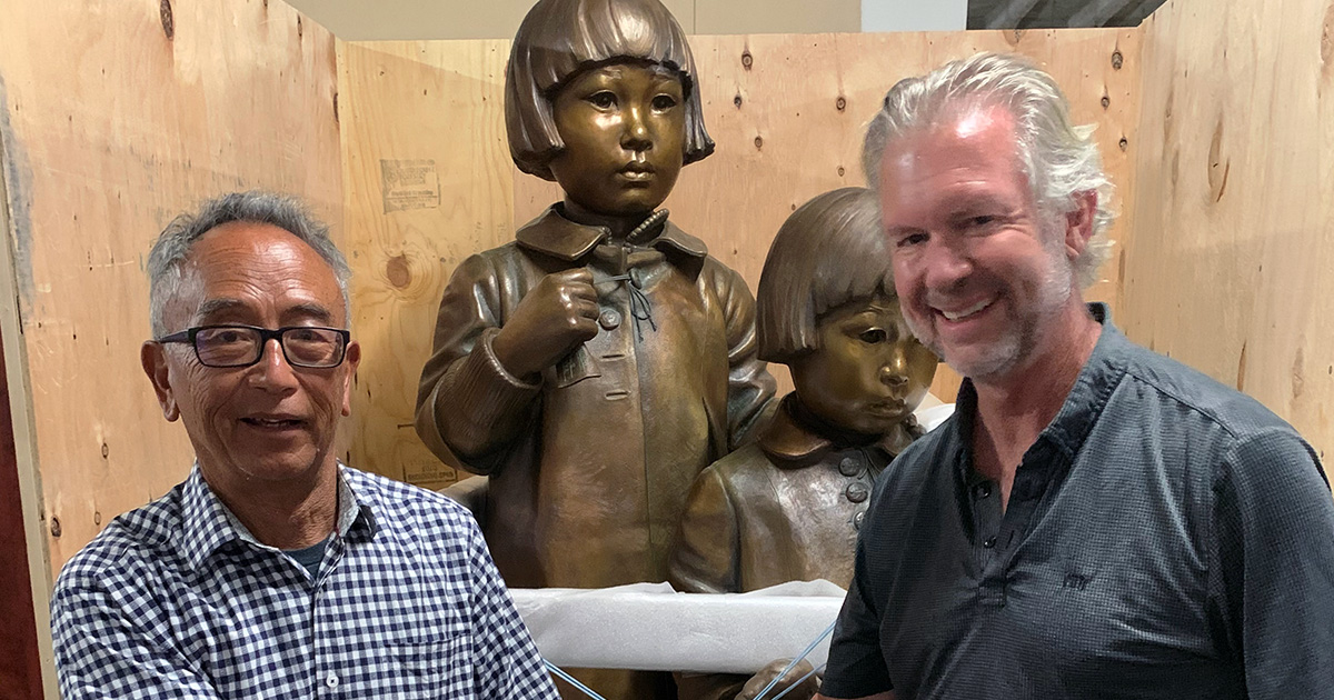Tanforan Sculptures Packaged and The Farewell Handshake with Brett Barney