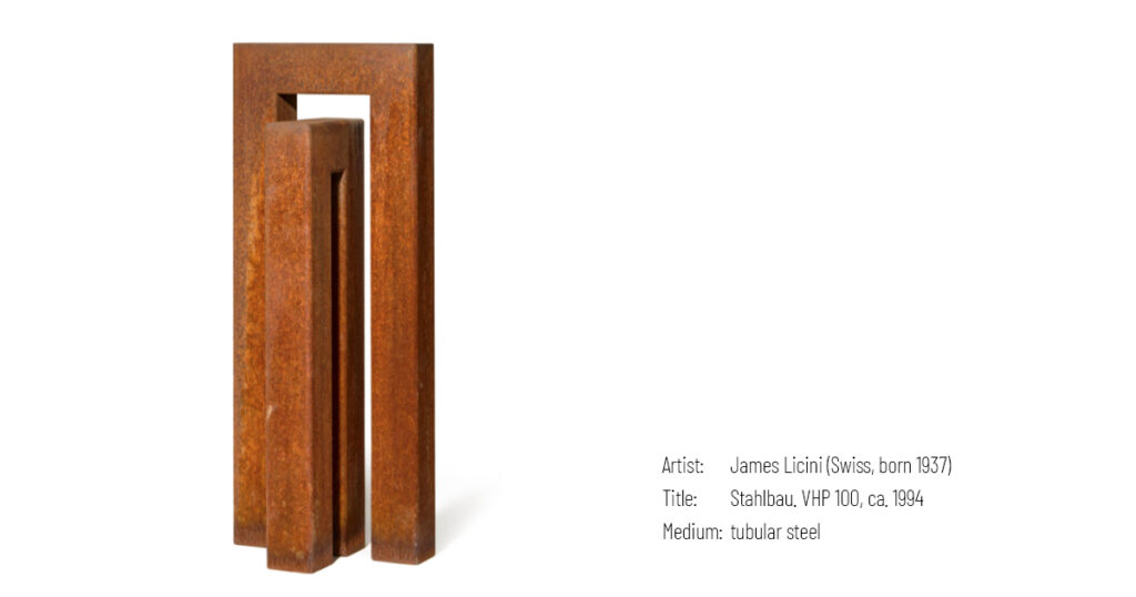Artist: James Licini (Swiss, born 1937) Title: Stahlbau. VHP 100, ca. 1994 Medium: tubular steel
